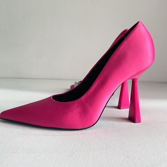 NWT Zara Pink Satin Pointy Toe heels 41 - Picture 5 of 10